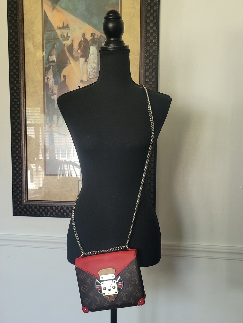 Louis Vuitton Monogram Small  Pochette Tribal Mask Red LE